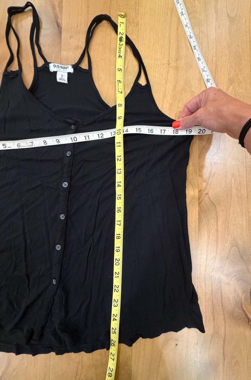 Old Navy Black Button-Front Racerback Tank Top Large - Picture 5 of 6